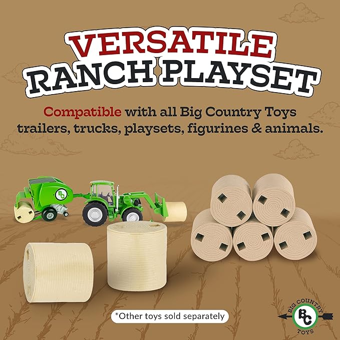 Big Country Toys 5-Piece Hay Bale Set - Toy Hay Bales for Farm Animal Toys for 3 Year Old Boys &amp; Girls