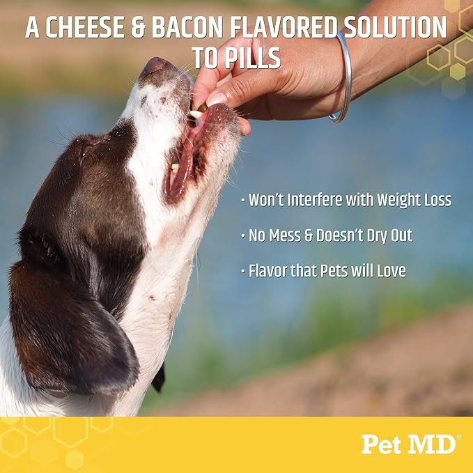 Pet MD Wrap A Pill Cheese &amp; Bacon Flavor Pill Paste for Dogs - Make a Pocket or Pouch to Hide Pills &amp; Medication 4.2 oz