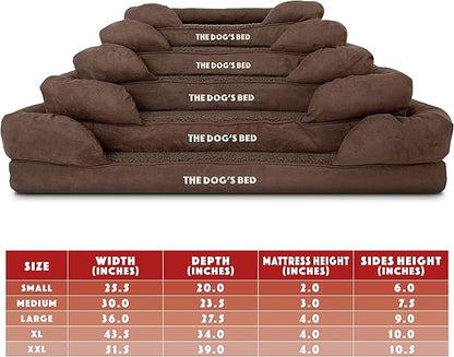 The Dog’s Bed Orthopedic Dog Bed Medium Brown Plush 25.5x20, Premium Memory Foam, Pain Relief: Arthritis, Hip &amp; Elbow Dysplasia, Post Surgery, Lameness, Veterinary Approved, Waterproof Washable Cover