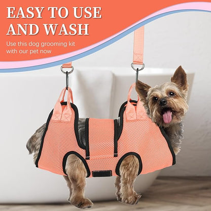 PatiencET Dog Grooming Hammock, Pet Grooming Hammock for Cats &amp; Dogs with Security Strap, Dog Sling for Nail Trimming with Nail Clippers/Trimmer, Nail File, Pet Comb(S)