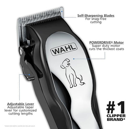 Wahl USA Clipper Pet-Pro Dog Grooming Kit - Electric Corded Dog Clipper for Dogs &amp; Cats with Fine &amp; Medium Coats - Model 9281-210
