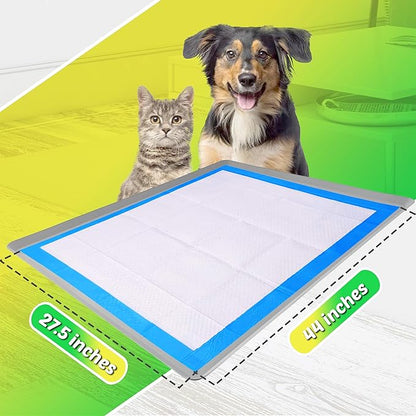 TidyFriend Dog Pee Pad Holder Tray Fits for 27.5” x 44” Wee Wee Pee Pads - Stable Grip, Raised Edges, Quick-Wipe Silicone Surface Dog Potty Tray Holder for Indoor Flooring Protection (Light Grey)