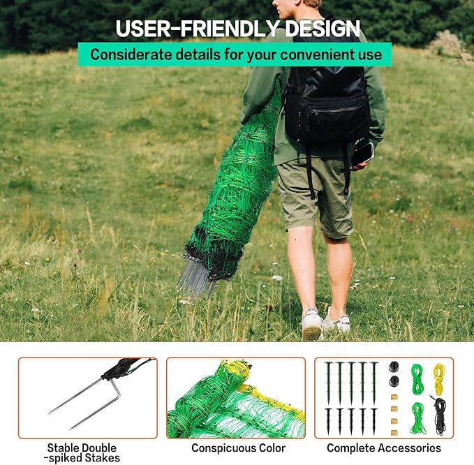 Electric Fence Netting, 49.6" H x 164&