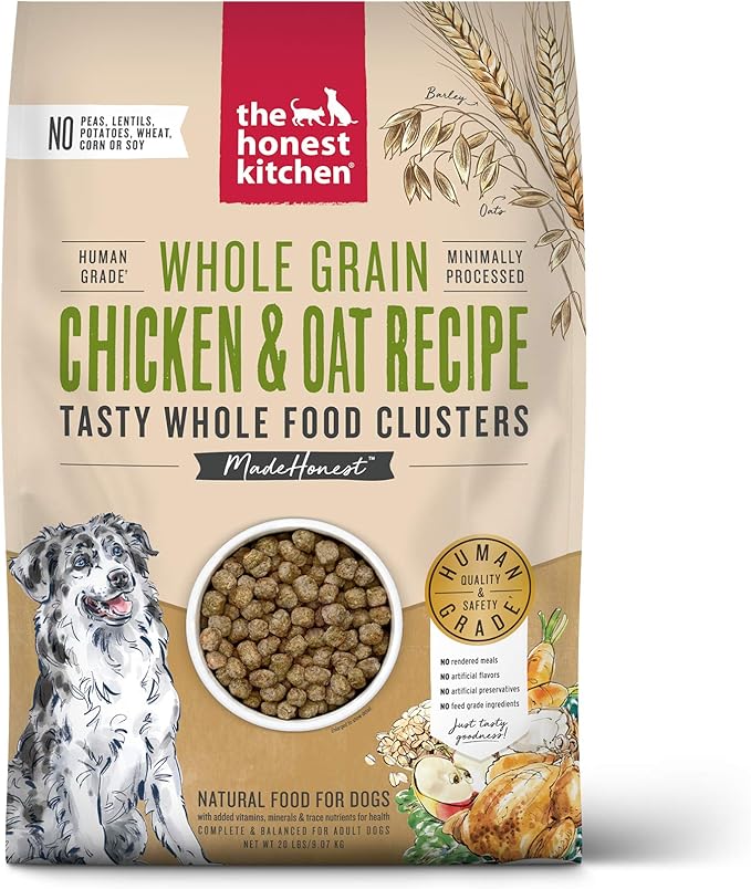 The Honest Kitchen Whole Food Clusters Whole Grain Chicken &amp; Oat Dry Dog Food, 20 lb Bag