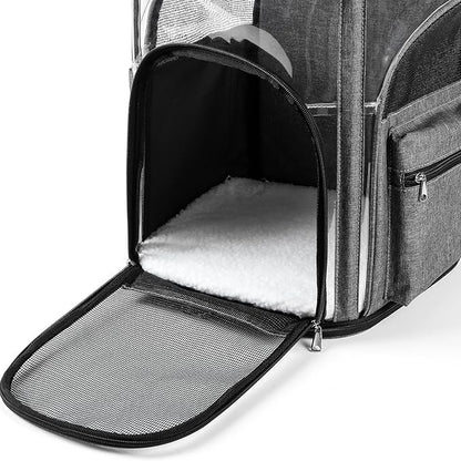 Cat Carrier Backpack for Small Medium Cats Dogs Backpack Puppies up to 26 Lbs, Excellent Visibility and Airflow,Lightweight and Portable Travel Pet Carrier Bag Foldable Design