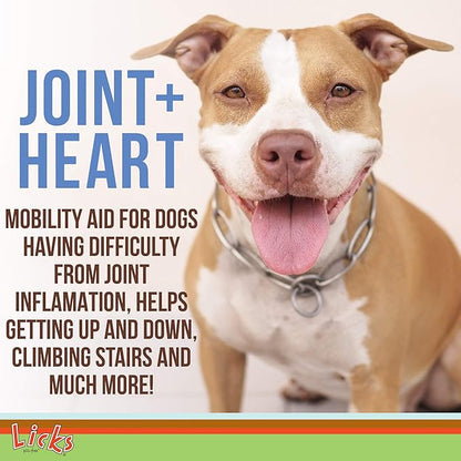 Licks Pill-Free Dog Joint and Heart - Glucosamine &amp; Omega 3 Fish Oil Supplement for Dogs - Inflammation Supplements for Joint Support - Gel Packets - 30 Use