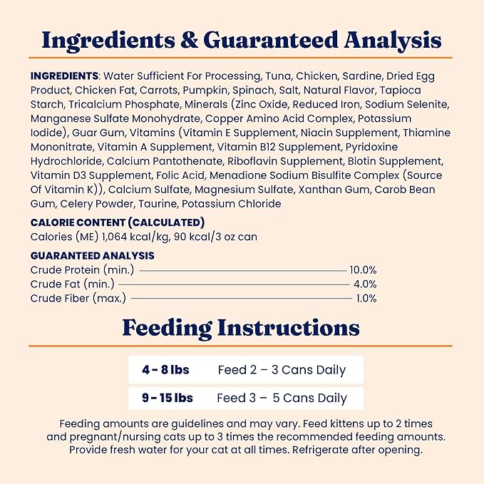 Solid Gold Wet Cat Food Pate - Healthy Canned Cat Food Pate w/Real Tuna &amp; Sardine, Omega Fatty Acids, Vitamins &amp; Minerals - Grain Free &amp; Gluten Free Can Meals for Cats &amp; Kittens - 24ct/3oz Can
