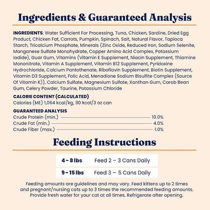 Solid Gold Wet Cat Food Pate - Healthy Canned Cat Food Pate w/Real Tuna &amp; Sardine, Omega Fatty Acids, Vitamins &amp; Minerals - Grain Free &amp; Gluten Free Can Meals for Cats &amp; Kittens - 24ct/3oz Can