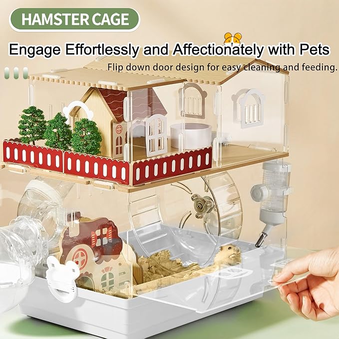 12 in 1 Clear Acrylic Hamster Cage with All Accessories,13.5&