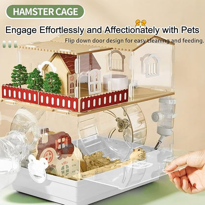 12 in 1 Clear Acrylic Hamster Cage with All Accessories,13.5&