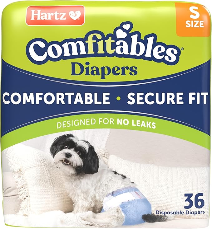 Hartz Disposable Dog Diapers, Size S 36 count, Comfortable &amp; Secure Fit, Easy to Put On