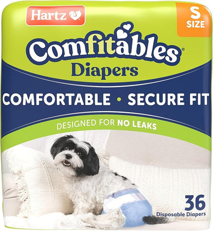 Hartz Disposable Dog Diapers, Size S 36 count, Comfortable &amp; Secure Fit, Easy to Put On