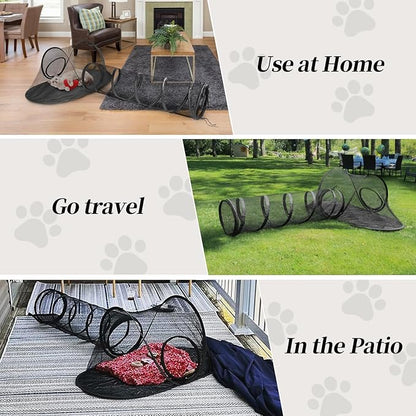 Rest-Eazzzy Cat Tent Outdoor, Pet Enclosure Tent Suitable for Cats and Small Animals, Indoor Playpen Portable Exercise Tent with Carry Bag(Pet Tent&amp; Tunnel) S
