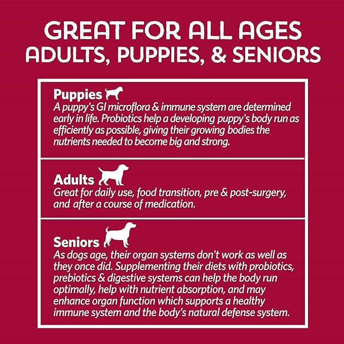 Fidobiotics Good Guts for Medium Mutts Probiotic for Dogs, 6 Billion CFUs, 11 Strains, 5 Digestive Enzymes, 2 Prebiotics, Digestive Gut Health for Dogs, Adult &amp; Puppy Probiotics Supplements (30 Days)