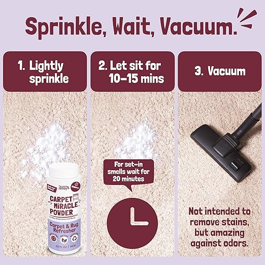 Sunny &amp; Honey Carpet Freshener Powder - 20 Oz Pack, Wildberry Scent - Carpet Deodorizer Powder &amp; Odor Eliminator for Upholstery, Furniture &amp; Rugs, Kid &amp; Pet Safe