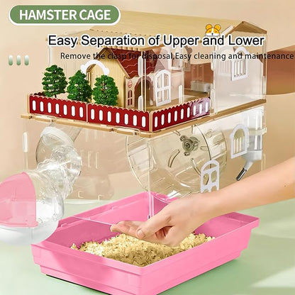 12 in 1 Clear Acrylic Hamster Cage with All Accessories,13.5&