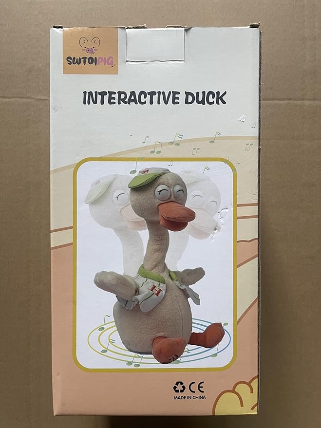 Talking Dancing Duck Toy Mimicking Recording Plush &amp; Interactive Toy, Repeating What You Say, Neck Shaking Stuffed Toys, Talking Doll for Birthday Kids Gift for Boy &amp; Girl