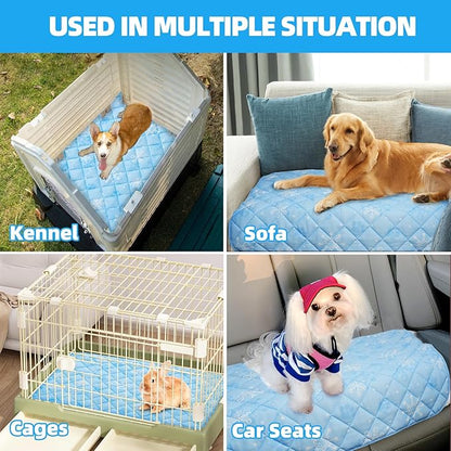 Homimp Dog Cooling Mat,27.5" x 38.5" Thicken Self-Cooling Mat for Dog Large,Internal Waterproof&amp; Endothermic,Washable Pet Ice Cool Pad Blanket,Pet Sleeping Pad for Indoor Outdoor in Summer, Non-Toxic