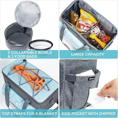 Dog Travel Bag, Airline Approved Dogs Bags for Traveling, 2 Dog &