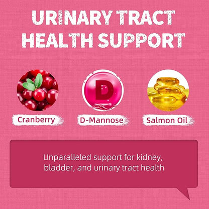 Just Try 13.4 OZ Urinary Tract Cat Treats for Indoor Cats Health Supplement Cranberry &amp; D-Mannose for Kidney Bladder UT Support Salmon Flavor Crunchy Chews Cat Loves