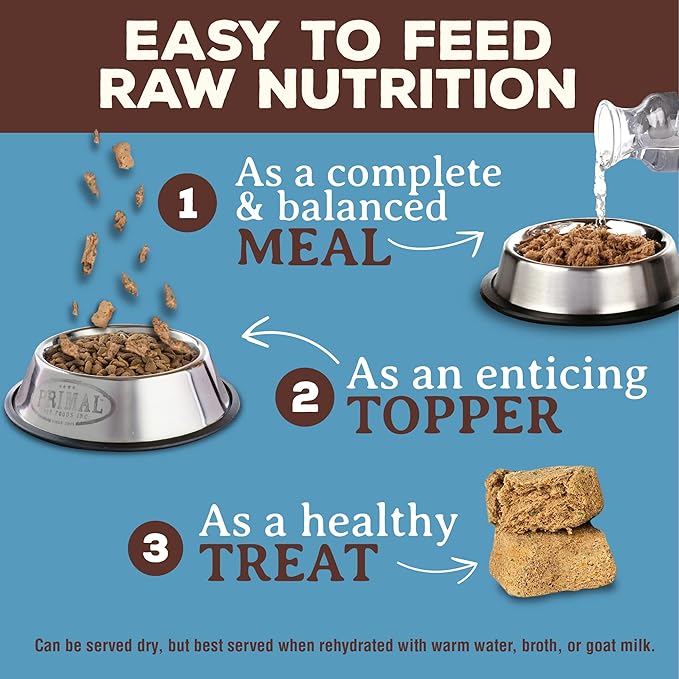 Primal Freeze Dried Raw Cat Food Nuggets Rabbit, Complete &amp; Balanced Meal or Topper, Premium, Healthy, Grain Free, High Protein Raw Cat Food with Probiotics (14 oz)