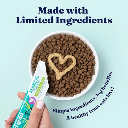 Solid Gold Lickable Cat Treats - Limited Ingredient Chicken SeaMeal™ Squeezable Healthy Cat Treats for Indoor Cats - Snack &amp; Topper Squeeze Ups for Cats w/Seaweed for Gut &amp; Immune Support - 3oz/30ct