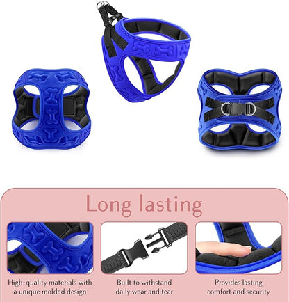 Comfort Fit No Pull Dog Harness – Adjustable Step-in Vest for Small, Medium &amp; Large Dogs, Soft Padded with Leash Clips, Reflective Straps &amp; Handle