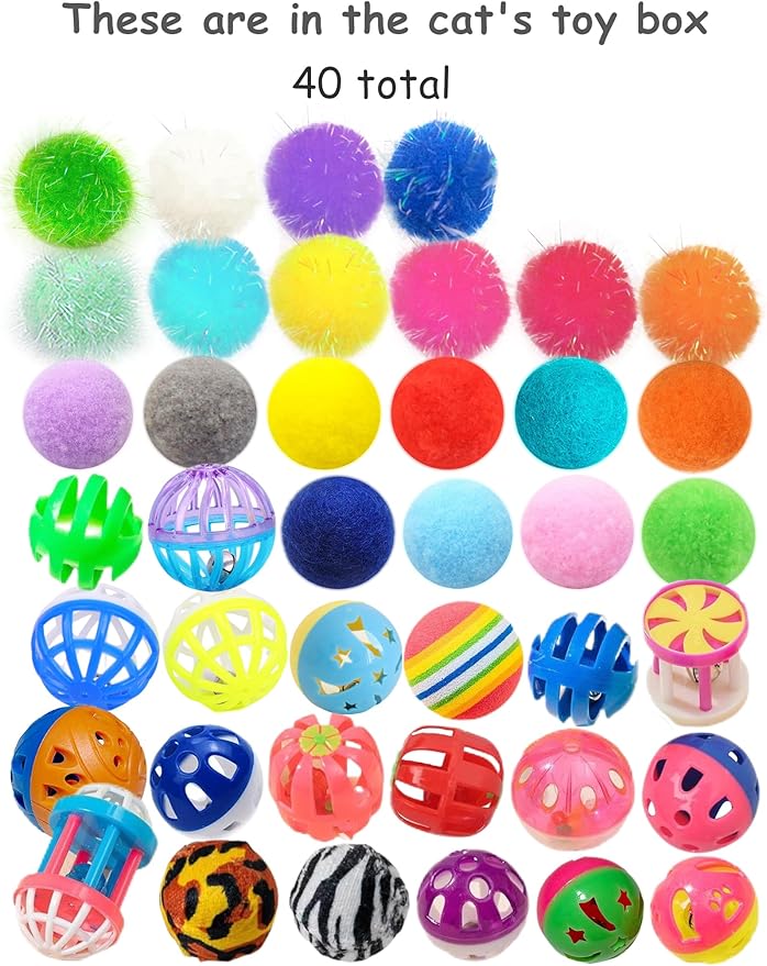 40-Piece Cat Toy Set for Indoor Cats and Kittens (1.5&