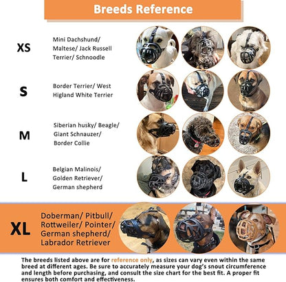 BARKLESS Dog Muzzle, Basket Muzzle for Biting, Chewing and Scavenging, Humane Cage Mouth Cover, Perfect for Grooming and Training Large Aggressive Reactive Dogs (XL, Brown)
