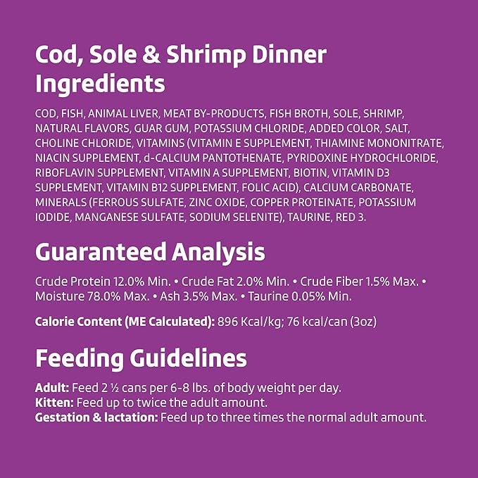 Amazon Brand - Wonder Bound Wet Cat Food, Pate, No Added Grain, Variety Pack (Cod, Sole &amp; Shrimp, Salmon, White Fish &amp; Tuna), 3 ounce (Pack of 24)