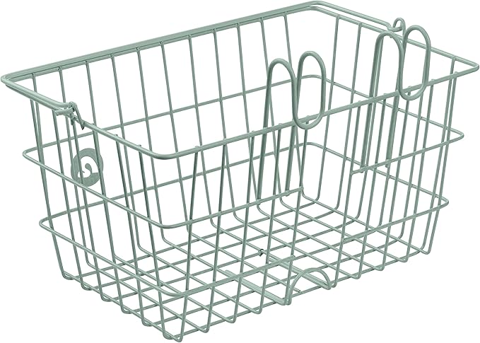 Retrospec Apollo-Lite Lift-Off Bike Basket - Detachable Steel Handlebar Basket with Carrying Handle for Commuting, Shopping &amp; Beach Trips - 14.5in x 9.5in Weather-Resistant Biking Gear