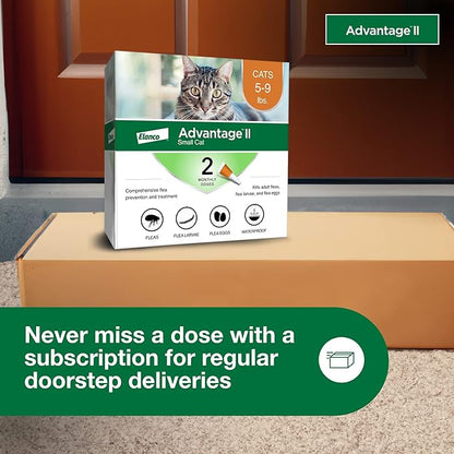 Advantage II Small Cat Vet-Recommended Flea Treatment &amp; Prevention | Cats 5-9 lbs. | 2-Month Supply
