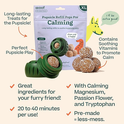WOOF Pupsicle Refill Pops for Calming - Calming Dog Treats - Long-Lasting Refills for The Pupsicle Toy to Promote Calm - Magnesium for Dogs- XL Pops - 5 Count