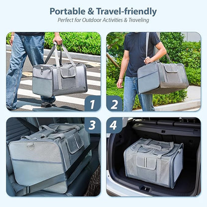 Cat Carrier for 2 Cats – Large Soft-Sided Pet Travel Carrier, Dual Compartments, Privacy Protection, Dog Carrier for Small/Medium Dogs, Home &amp; Outdoor Use