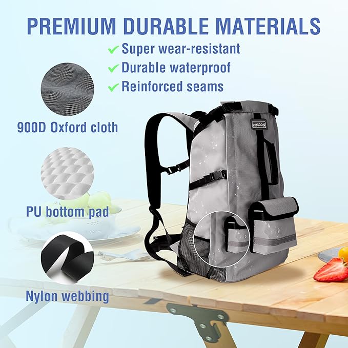 Dog Backpack for Small &amp; Medium Dogs - Adjustable Pet Carrier for Travel &amp; Hiking, Hands-Free Puppy Backpack with Storage Pockets, Breathable Mesh, Reflective Strips &amp; Non-Slip Handle