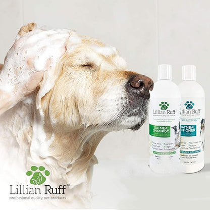 Lillian Ruff Calming Oatmeal Pet Shampoo &amp; Conditioner for Dry Skin &amp; Itch Relief with Aloe &amp; Hydrating Essential Oils - Replenish Moisture &amp; Deodorize - Dog Shampoo &amp; Conditioner for Sensitive Skin