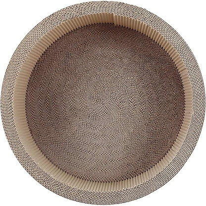 Cat Scratcher Post &amp; Board, Round Cat Scratching Lounge Bed, Durable Pad Prevents Furniture Damage, 17.32&
