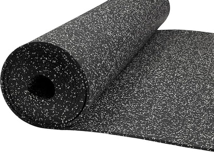 Playsafer Genaflex Rubber Gym Floor Mat, Heavy Duty Commercial Protective Gym Flooring Roll - 8mm Thick (10% Grey, 4&