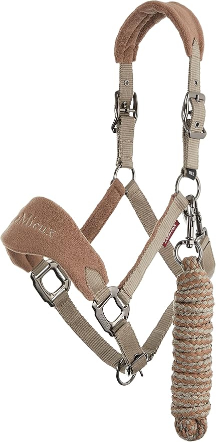 LeMieux Vogue Fleece Headcollar - Halter &amp; Leadrope - Extra Padding, Adjustable at Curb and Poll Strap