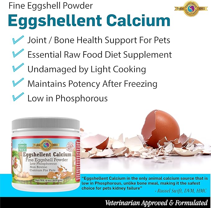 Calcium for Dogs and Cats - Fine Eggshell Powder - Strong Hip &amp; Joint Supplement for Dogs and Cats- Dietary Supplement - No Additives - Pet&