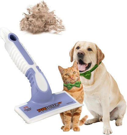 FurDozer X6 Pet Hair Remover &amp; Auto Detailing Tool - Cat &amp; Dog Hair Remover for Carpets, Car Interiors, Couches, Bedding, &amp; Furniture - Reusable Pet Hair Removal Tool for Cat &amp; Dog Fur &amp; Lint, Purple