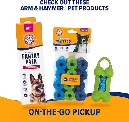 Arm &amp; Hammer Dog Pooper Scooper Swivel Bin &amp; Rake, Poop Scoop for Dogs, Black (2 Heavy Duty Scented Waste Bags Included)
