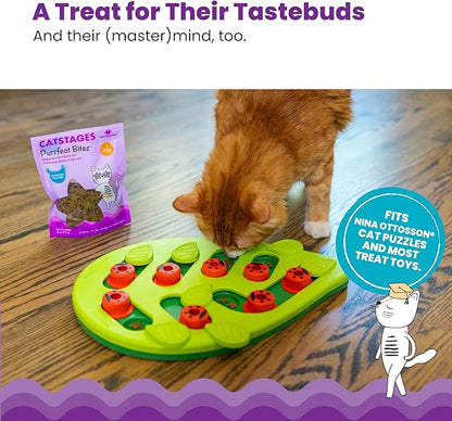 Catstages by Nina Ottosson Purrfect Bitez Natural Crunchy Cat Treats for Puzzles, Toys, Feeders, &amp; Training, USA-Made, Real Chicken Flavor, 4oz