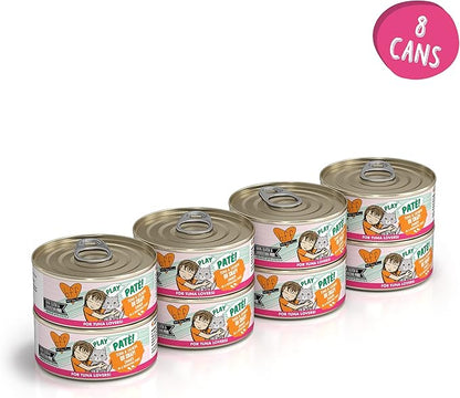 Weruva B.F.F. Play - Best Feline Friend Paté Lovers, Aw Yeah!, Tuna &amp; Salmon Oh Snap! with Tuna &amp; Salmon, 5.5oz Can (Pack of 8)