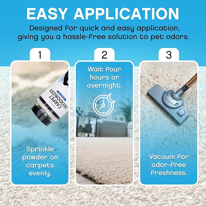 NonScents Carpet &amp; Rug Odor Eliminator - Safe &amp; Fragrance-Free Pet Carpet Deodorizer - Cat and Dog Smell Neutralizer - Removes Pet Urine Odors - Fresh Scent Powder in Pet Areas at Home