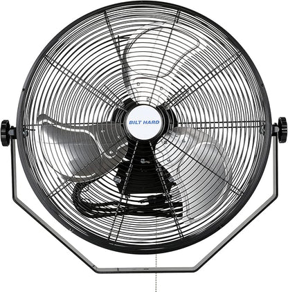 BILT HARD 4600 CFM 20 in. Industrial Wall Mount Fan, 3-Speeds High Velocity Wall Fan with Sealed Motor, Heavy Duty Metal Barn Fans for Garage, Commercial, Greenhouse, Warehouse &amp; Shop Use