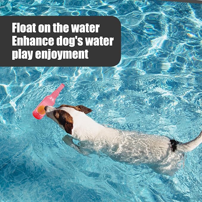 Floating Dog Chew Toy, Squeaky Indestructible Rubber Fetch Toy for Small Medium Large Dogs - Pool &amp; Lake Water Toys Red S