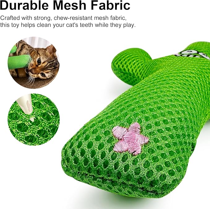 TTcat Catnip Silvervine Matatabi Pillow for Cats &amp; Kittens,Large Cat Cactus Toy Cat Kicker Toy Chew Toy for Indoor Cats.
