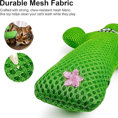 TTcat Catnip Silvervine Matatabi Pillow for Cats &amp; Kittens,Large Cat Cactus Toy Cat Kicker Toy Chew Toy for Indoor Cats.