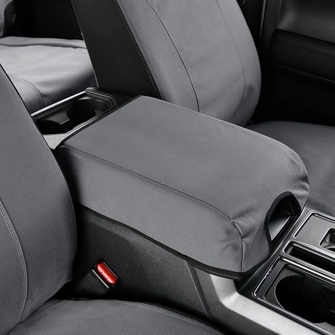 Coverado Front Seat Covers, Waterproof Canvas Seat Protector for Car Seat Cushions for Kids &amp; Dogs, Seat Covers Compatible with 2015-2025 Ford F150 &amp; 2017-2025 Ford F250 F350 F450(Gray, 2PCS)